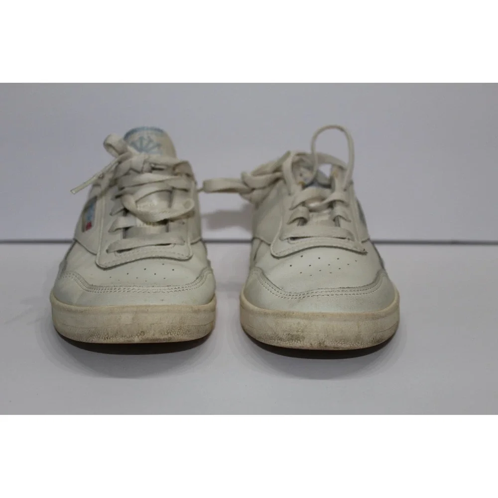 Reebok Classic Club C Women 8 Leather Low Top Sneakers Cream Blue FZ3878